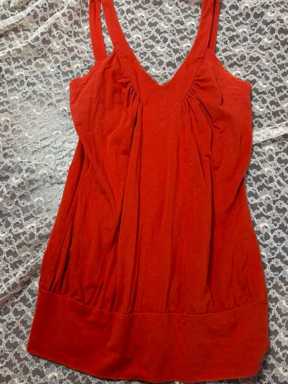 Women's Red V-Neck Tank Top